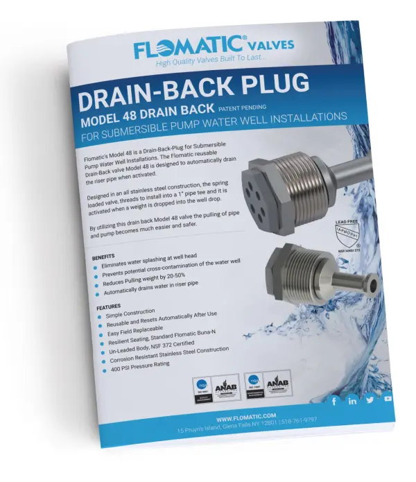 Drain Back Plug Literature